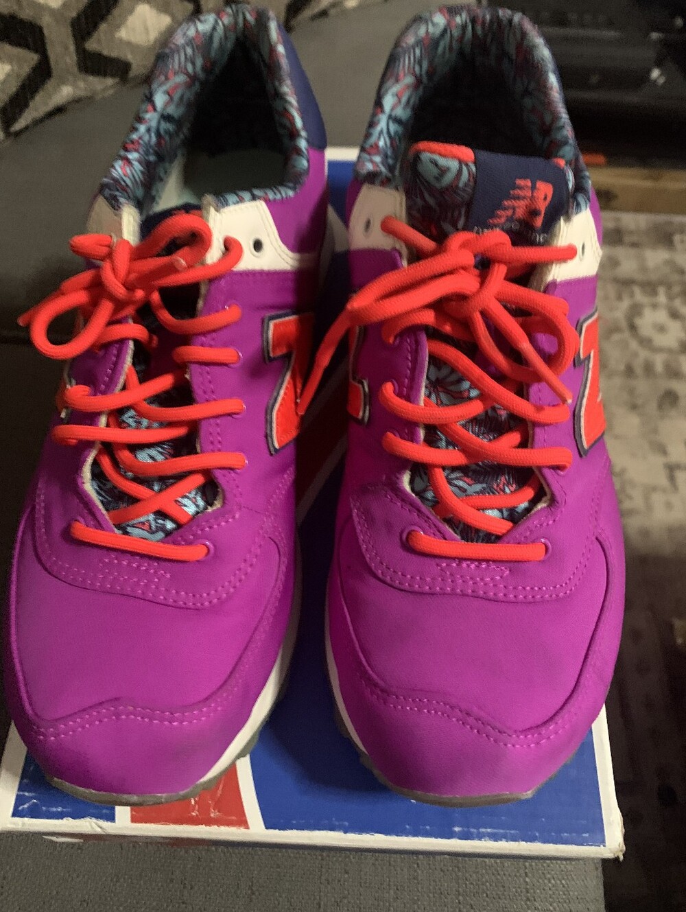 New Balance Women's Bright Purple Sneakers with Red Laces